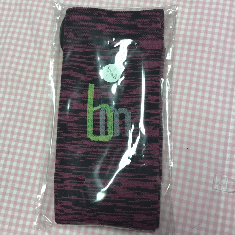 Hot pink black space dye compression sock